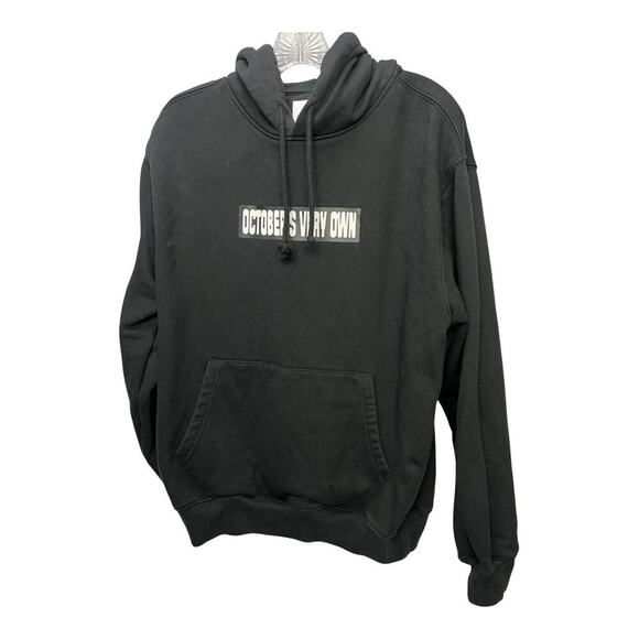 OVO Octobers Very Own Pullover Hoodie Mens Medium Black Thick Spellout Sweater
